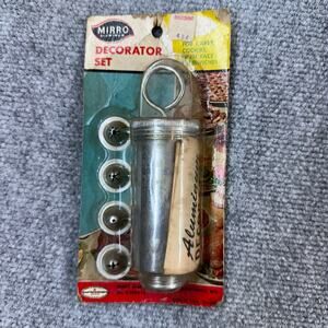 Vintage Mirro Aluminum Decorator Set Cakes Cookies 4 Tips Made In USA New